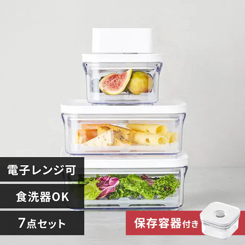 VAKUEN 真空保存容器 7Pセット + VAKUEN 真空保存容器 MINI 0.3L OT-100_0