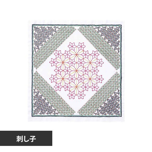 Olympus 刺し子キット 刺し子の花ふきん ラ・ブーケティエール 晒木綿 SK429 Nadeshiko_0