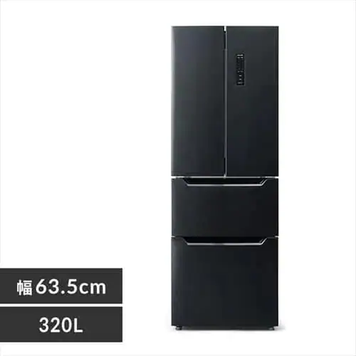 【訳あり】【設置無料】 冷蔵庫 320L 自動霜取り 大容量2段冷凍室129L 大凍量 フレンチドア 幅63.5cm IRSN-32A-B ブラック_0