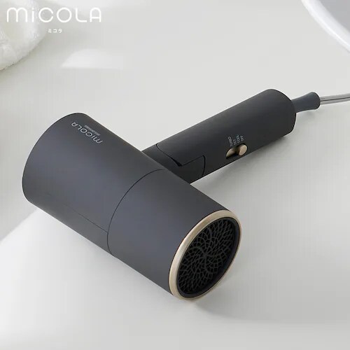 MiCOLA イオンドライヤー 大風量 速乾 マイナスイオン ダメージケアモデル 遠赤外線 HDR-M201-H ダークグレー 【ラッピング_黒】_0