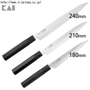 【貝印】関孫六　金寿　ステンレス　和包丁　刺身　180mm・210mm・240mm　AK1104・AK1105・AK1106【プラザセレクト】