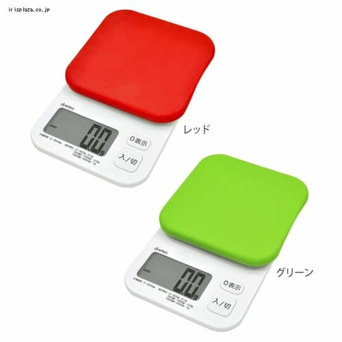 DRETEC(ドリテック) デジタルスケール クイニー 3kg KS-355 レッド・グリーン【プラザセレクト】