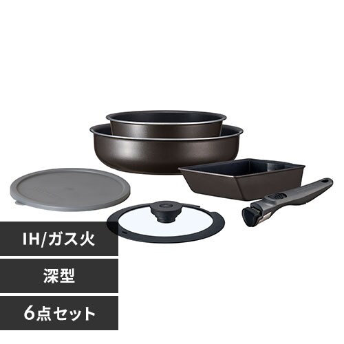 ☆22%OFF☆ フライパン 深型6点セット IH ガス火 DIAMOND COAT PAN 