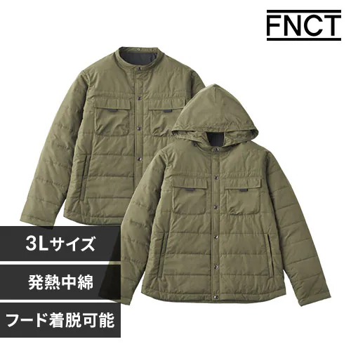 中綿保温フード付きブルゾン FC22504-KH3L 3Lサイズ カーキ_0