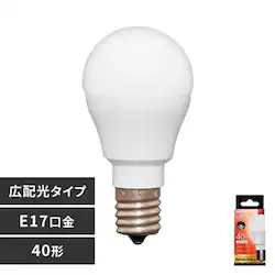 LED電球 E17口金 広配光タイプ 40W形相当 電球色 密閉形器具対応 断熱材施工器具対応 LDA4L-G-E17-4T8