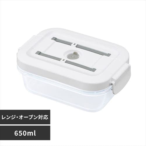 ＜アイリスプラザ＞ 耐熱ガラス容器 650ml TGS-650 ホワイト画像