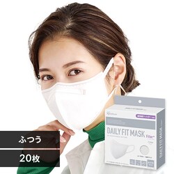 �y20���z DAILY FIT MASK �t�B���^�[�v���X �J���[�}�X�N �ӂ��T�C�Y  �z���C�g