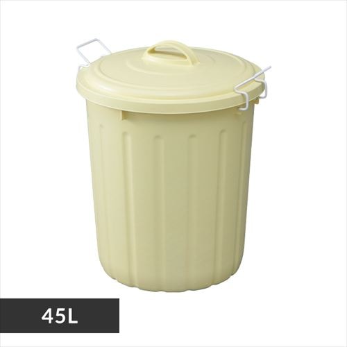 5個セット】 ゴミ箱 45L 丸型 ソフトペール PE-45L ホワイト 1901117
