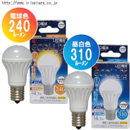 LED電球 【長寿命小形タイプ】4.3W LDA4L-H-E17-V2 電球色・LDA4N-H-E17-V2 昼白色_0