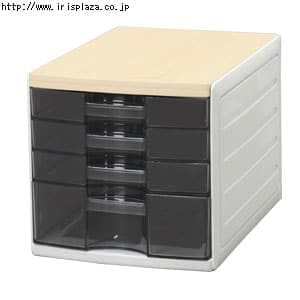 【クリックで詳細表示】レターケース《浅型3段＋深型1段》L-WTS4DR ライトグレー・ダークグレー    A4サイズが楽に入る、環境に配慮した再生原料を使用した浅型3段深型1段タイプの木天板付レターケースです。分類に便利なインデックスラベルと滑り止め用のゴム脚付きで、オフィスでの机上のスペースを有効活用できます。グリーン購入法適応商品です。※ダークグレーは完売しました※