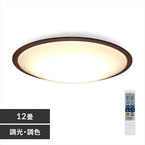 【訳あり】LEDシーリングライト メタルサーキットシリーズ ウッドフレーム 12畳CL12DL-5.1WFM ウォールナット