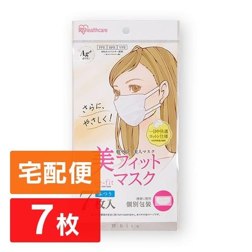  《個包装》美フィットマスク ふつうサイズ 7枚 19PK-FBF7MW ホワイト