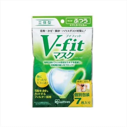 ＜アイリスプラザ＞ 【7枚入】《個包装》Vフィット立体マスク NVK-7RM ふつう【プラザマーケット】画像