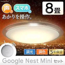 LED�V�[�����O���C�g �f�U�C���t���[���^�C�v6.0 8�����F AI�X�s�[�J�[ CL8DL-6.0AIT+Google Nest Mini