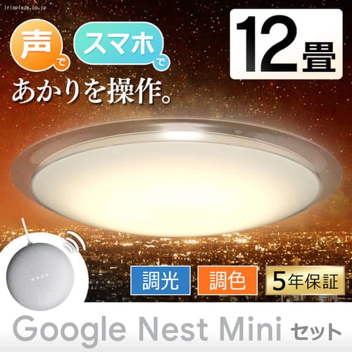 LED󥰥饤 ǥե졼ॿ6.0 12Ĵ AIԡ CL12DL-6.0AIT+Google Nest Mini