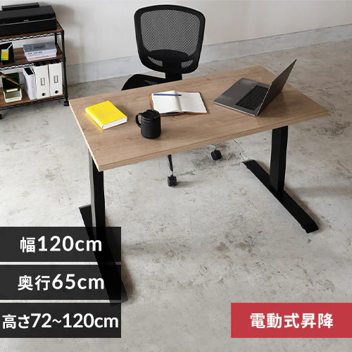 机 電動昇降デスク 幅120cm DST-1200 ブラック H283487 │アイリス 