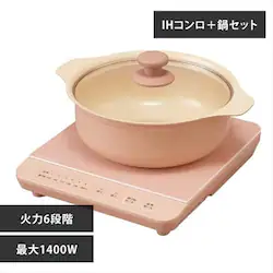 �y�󂠂�z�y�Z�b�g�i�z1��IH�R���� 1400W �� 24cm IHKP-T3724-P �s���N