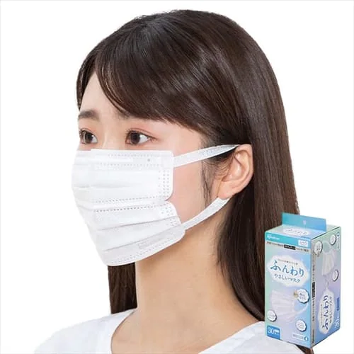 【訳あり】マスク ふつうサイズ 30枚入り ふんわりやさしい_0