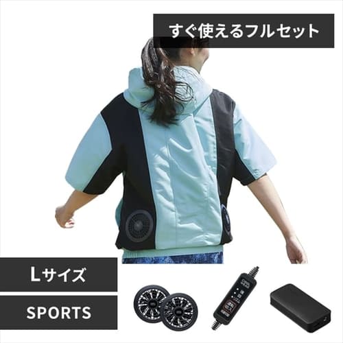 クールウェアSPORTSセットL 半袖 フード有 CSHS-L02-A ブルー