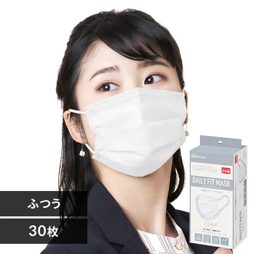 【30枚】 日本製 DAILY FIT MASK カラーマスク ふつうサイズ ホワイト