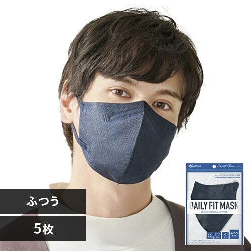 �y5���z DAILY FIT MASK �J���[�}�X�N �ӂ��T�C�Y �i�C�g�u���[�y������s�z_0