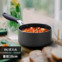 鍋 片手鍋 18cm IH/ガス ダイヤモンドコート DIS-P18 ブラック