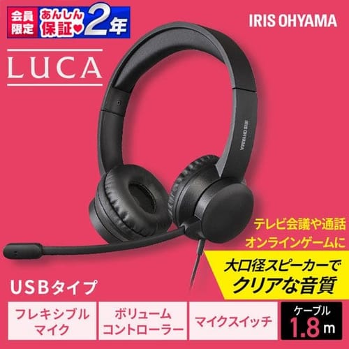  ヘッドセット(USBタイプ) IHS-U03-B ブラック