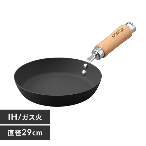 ＜アイリスプラザ＞ 鉄フライパン 29cm 肉厚タイプ SCPT-F29 ブラック画像