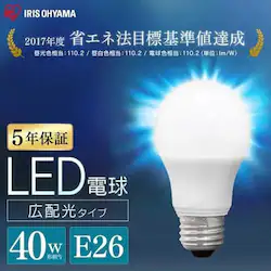 【2個セット】LED電球 E26口金 広配光タイプ 40W形相当 昼光色 密閉形器具対応 LDA4D-G-4T62P