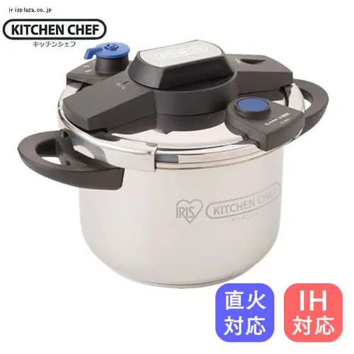 【IH対応】KITCHEN CHEF かんたん開閉圧力鍋 6L EH-KPC-60E_0