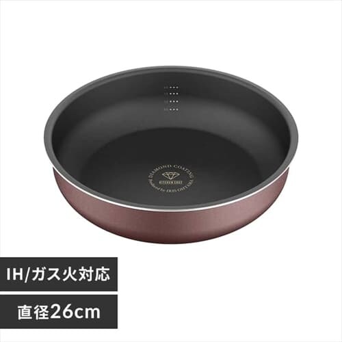 ダイヤモンドコートパンD-plus 26cm IH PDCI-S26F ローズマダーレッド_0