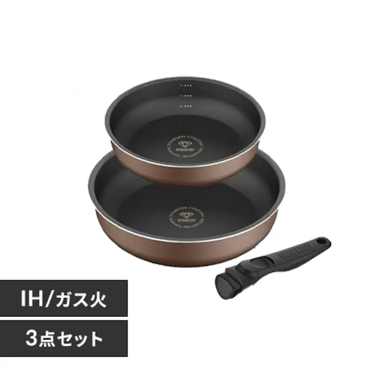 フライパン 28cm IH/ガス火対応 取っ手一体型 ダイヤモンドコートパン DCF-I28 ルビーレッド14