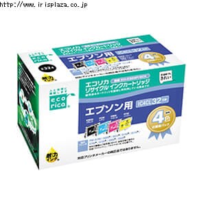【クリックで詳細表示】エコリカリサイクルインク IC4CL32    エコリカリサイクルインクは純正品の使用済みカートリッジを回収し、クリーニングを行った後に互換インクを充填したものです。カートリッジをリユースすることにより、ごみ排出削減など環境にやさしいだけでなく、 純正カートリッジよりも経済的です。カートリッジは純正品と同じものですが、インクの成分は、純正品と完全に一致するものではありませんので、同じ環境で同じ用紙にて使用した場合に、若干ですが色の違いが発生する事をご理解ください。
