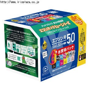 【クリックで詳細表示】エコリカリサイクルインク IC6CL50 バリュー    エコリカリサイクルインクは純正品の使用済みカートリッジを回収し、クリーニングを行った後に互換インクを充填したものです。カートリッジをリユースすることにより、ごみ排出削減など環境にやさしいだけでなく、 純正カートリッジよりも経済的です。カートリッジは純正品と同じものですが、インクの成分は、純正品と完全に一致するものではありませんので、同じ環境で同じ用紙にて使用した場合に、若干ですが色の違いが発生する事をご理解ください。