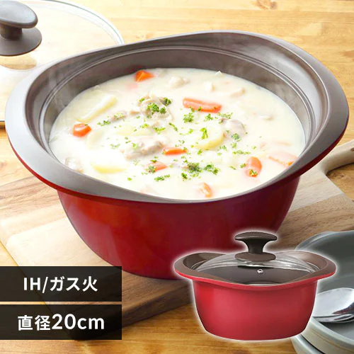 鍋 マルチクッキング鍋 20cm IH/ガス MC-R20 レッド_0