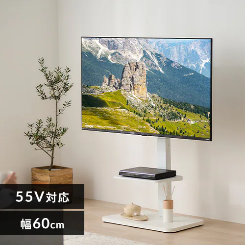 テレビ台 スタンドタイプ UTS-640R-W ホワイト H574669 │アイリス 