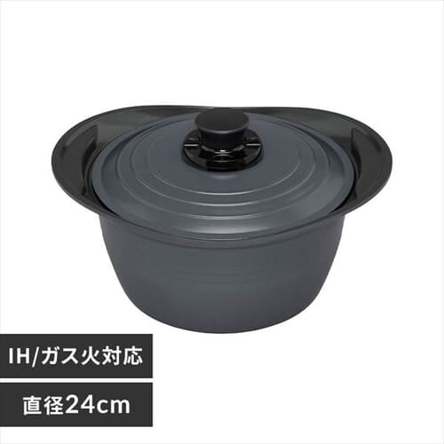 【訳あり】無加水鍋24cm深型 MKSS-P24D グレー_0
