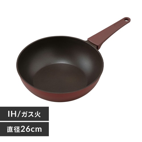 ＜アイリスプラザ＞ 取っ手一体型炒め鍋 ２６ｃｍ ＩＨ DCP-I26