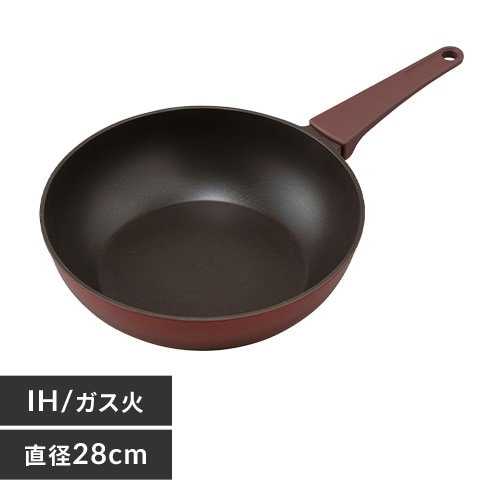 ＜アイリスプラザ＞ 取っ手一体型炒め鍋 ２８ｃｍ ＩＨ DCP-I28