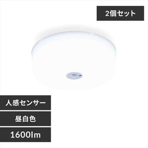 【2個セット】小型シーリングライト メタルサーキットシリーズ 1600lm 人感センサー付き SCL16NMS-MCHL 昼白色
