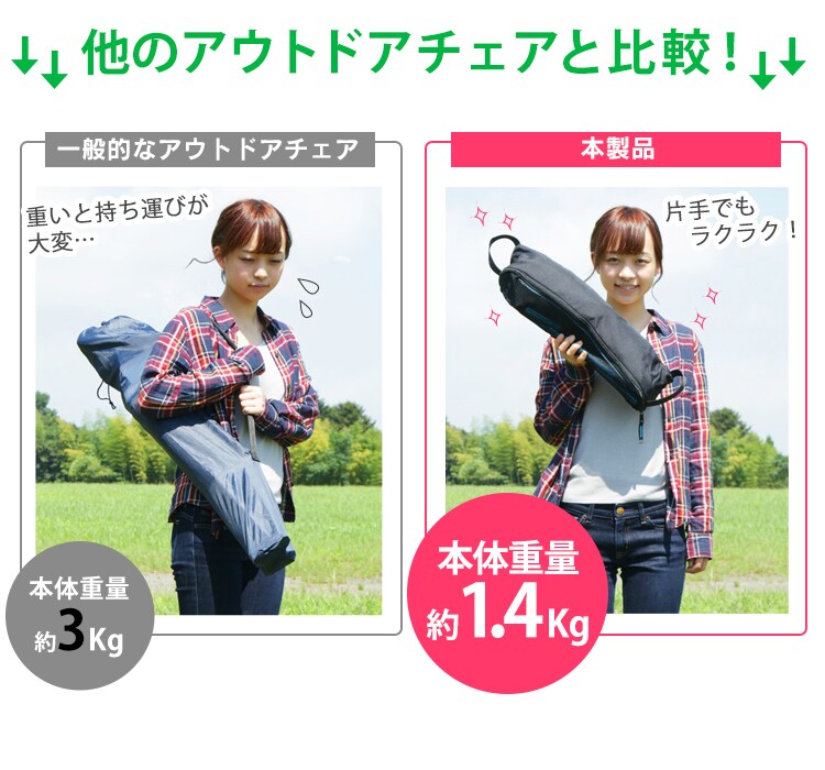 アルミアウトドアチェア L オレンジ 2