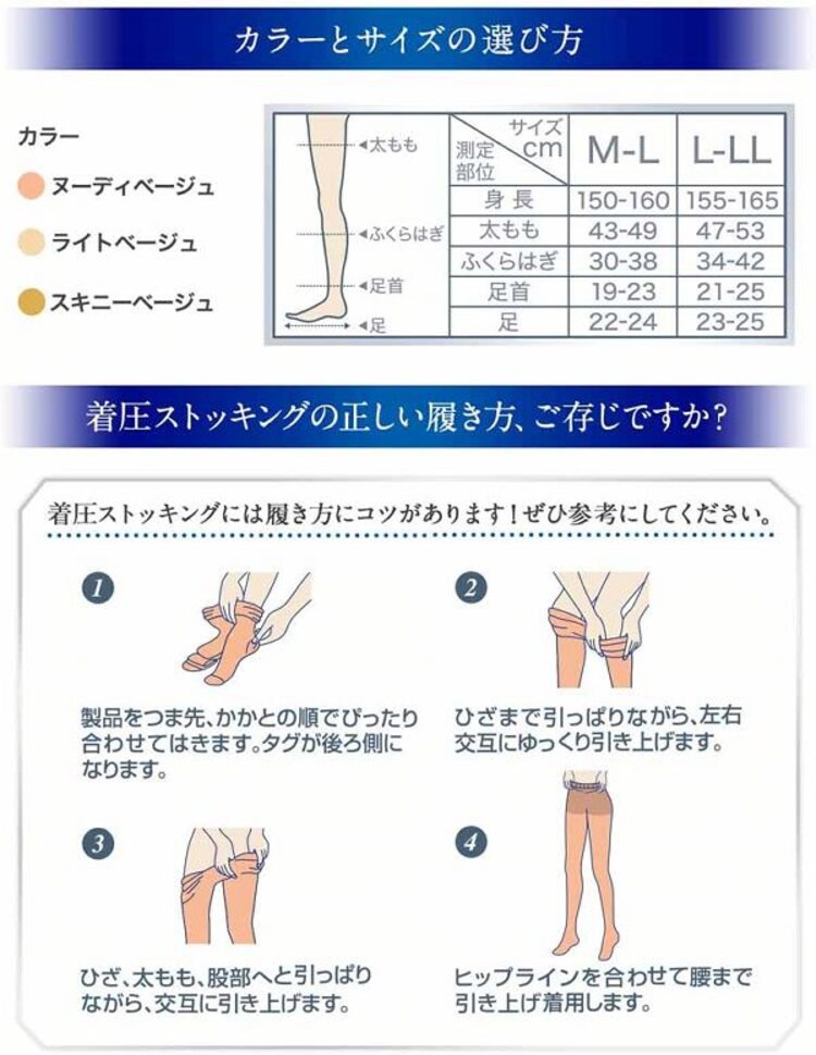 メディキュット ヌーディーマジック ライトベージュ L-LL 【プラザセレクト】