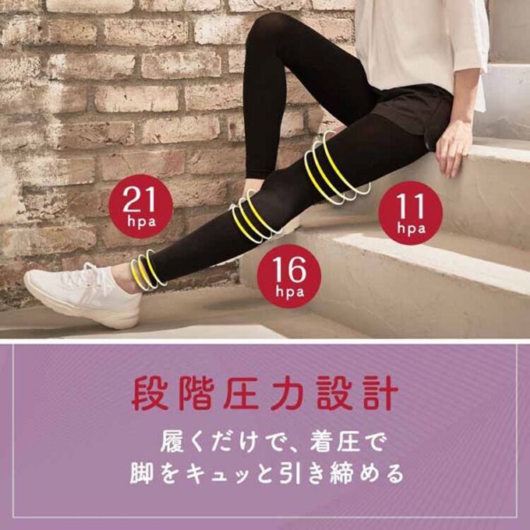 おそとでメディキュット エニタイムエクササイズ アクティブ LーLL ブラック 【プラザセレクト】