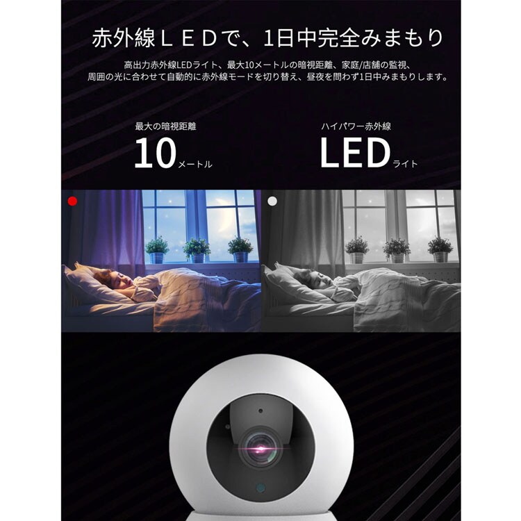 ホームセキュリティカメラホームセキュリティセキュリティカメラカメラDIY防犯カメラIPカメラ屋内カメラ取付簡単みまもりWi-Fiネットワーク屋内IPカメラ 