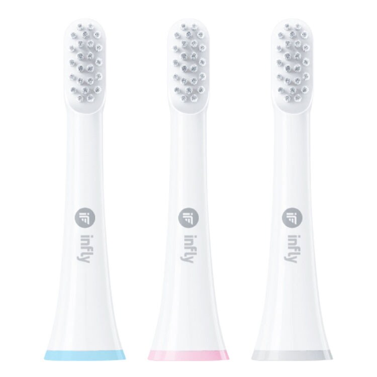 QCY歯ブラシ電動歯ブラシ替えブラシ交換ブラシヘッドデュポンブラシ子供歯ブラシ音波振動歯垢除去歯磨きinfly(インフライ)IF-P60替えブラシ3本セットIF-P60RB03ホワイト