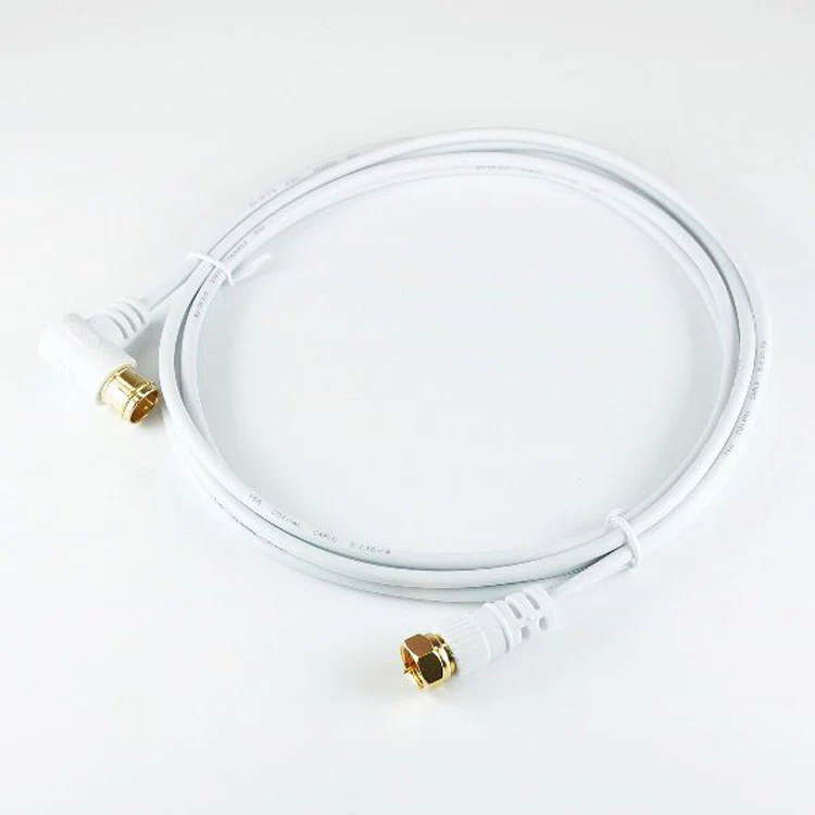4K8K対応地デジBSflコード同軸ケーブルテレビ接続ケーブルS-2.5C-FB極細アンテナケーブル10mL字差込式/ネジ式コネクタ白ホーリック