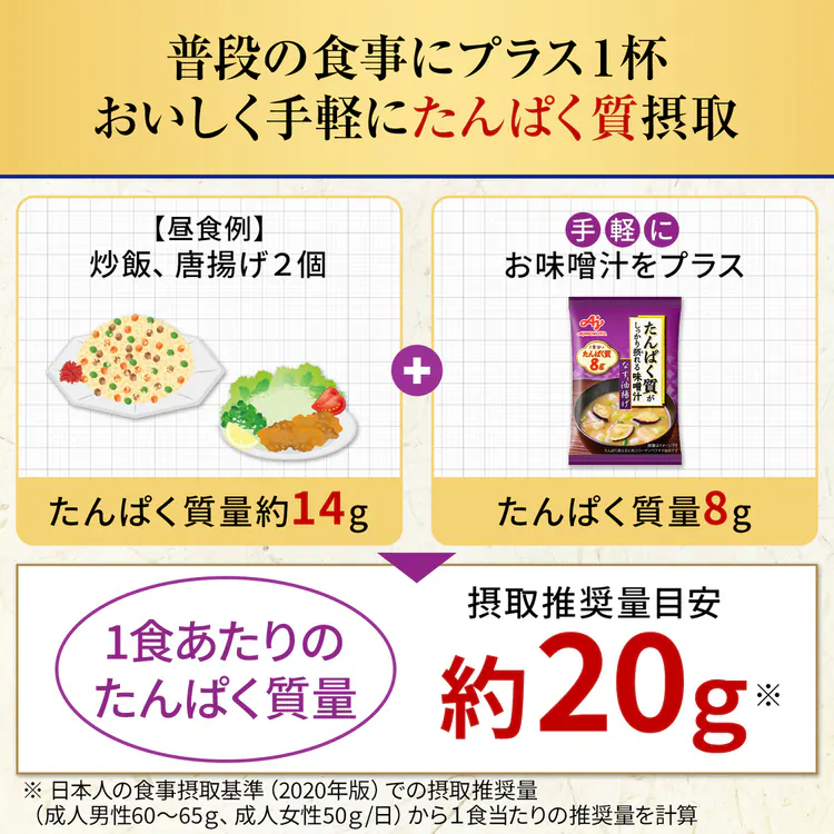 たんぱく質健康食品味噌汁なす油揚げダイエット簡単栄養バランス具たっぷりフリーズドライたんぱく質がしっかり摂れる味噌汁10袋入りAJINOMOTO