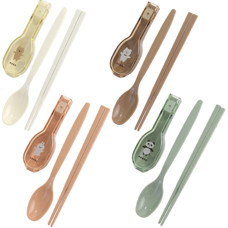 箸スプーンケースコンビセット弁当ランチグッズムームーフレンズ抗菌コンビセット＆ハーフケースサブヒロモリ 