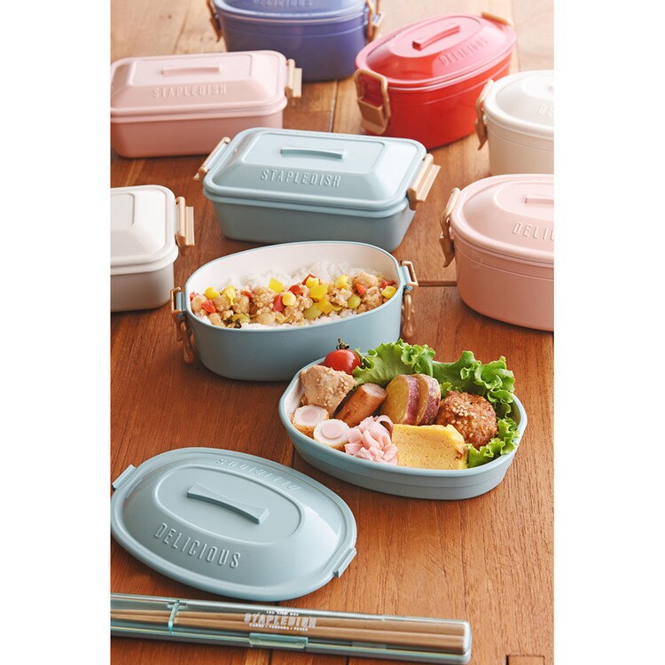 ランチボックス弁当箱一段弁当箱バックルレディース女子2段弁当おしゃれかわいい抗菌清潔安心バクテキラーステイプル抗菌タイトロックランチ2段サブヒロモリ