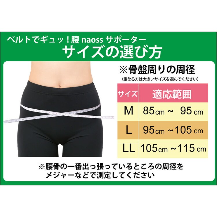 腰サポーター腰サポーターコルセットレディースメンズ男女兼用皮膚感覚腰naossサポータープロnaoss